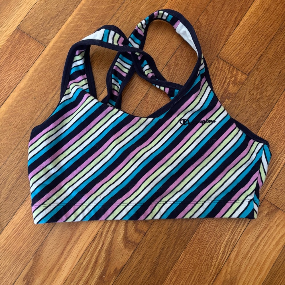 Vintage Champion Retro Cross-back Sports Bra / Size Large